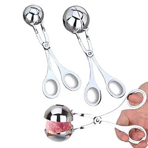 ZHZYYD18 Gehaktballen Roestvrij Staal Vleeslepel Roestvrij Staal Vleesklemmen IJsklemmen voor Gehaktballen of Zelfgemaakte Koekjesdeeg, 2 Stuks