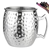 vilihkc 4pcs Moscow Mule Mugs Large Size 18 ounces Stainless Steel Lining Pure Copper Plating Gold B