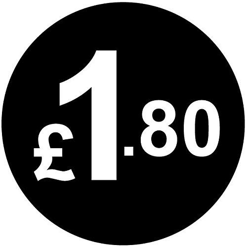£ Black Price Stickers - 20mm, £1.80, 5000 — image 1