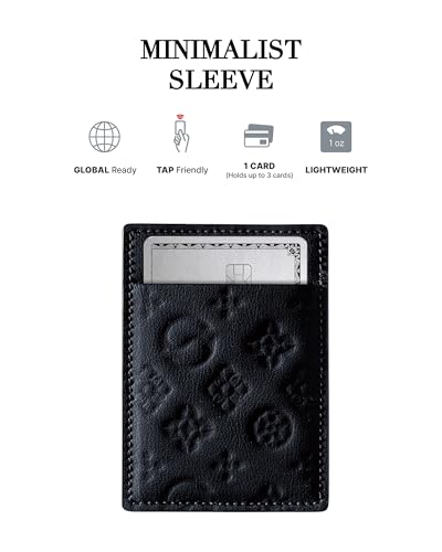 Apple Peel Leather Credit Card Holder – 2.75 in. x 3.82 in Vegan Leather Card Holder – One Slot Minimalist Wallet - Traditional Korean style Dancheong Card Holder Wallet for Men and Women (NB)2