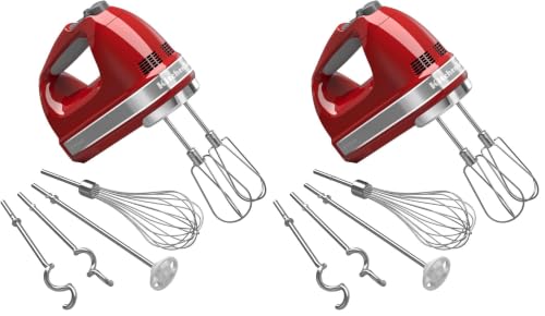 Image of KitchenAid 9 Speed Hand Mixer w /Accessories, KHM926, Empire Red (Pack of 2)