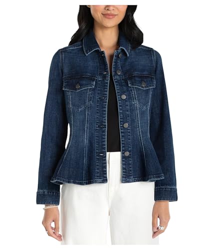 Liverpool Los Angeles Women's Fit and Flare Denim Trucker Jacket, Delacey, Medium