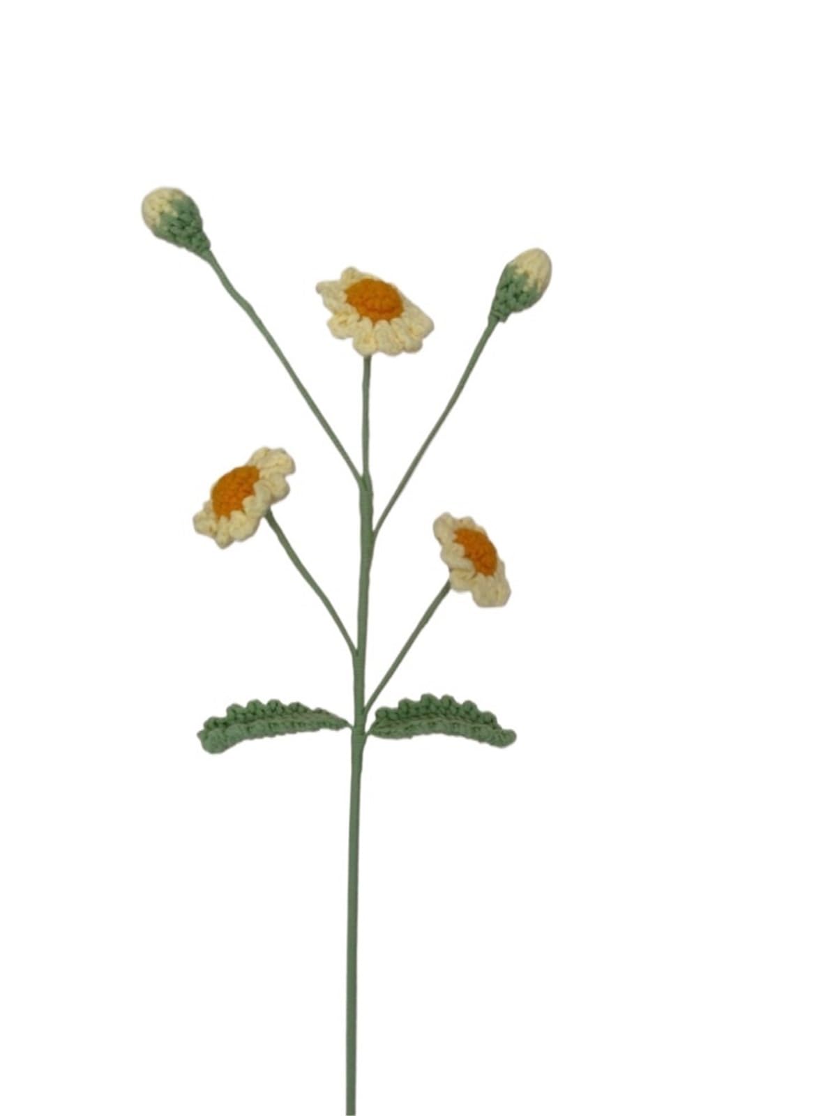 EXKURPOO crochet plant 2pcs Yarn Weaving Multi Head Daisy Bouquet For Home Decoration, Wedding Ornaments, Holiday for home