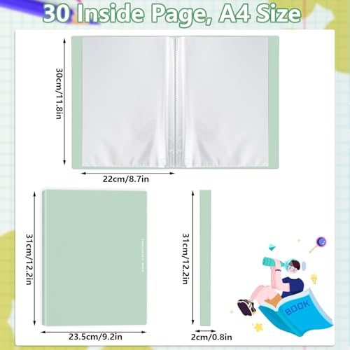 Cahier de présentation A4 plastique vert pour classer sans perforer vos documents professionnels
