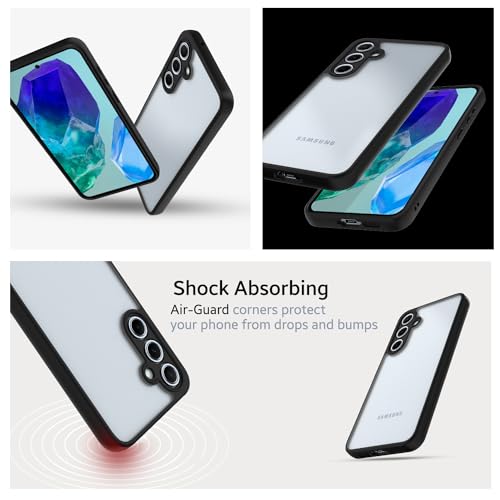 Image of KAPAVER Hybrid Clear Back Cover Case for Galaxy M55 /F55 /M55s | Protective Shockproof Cleare Hard PC Soft Flexible Black TPU Cover