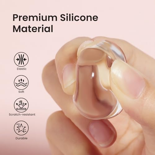 Image of Beetles French Tip Nail Stamp Tool 4Pcs Short Clear Silicone Nails Stamping and Long French Tip Stamper with Nail Scraper Art Tips Printing Stamper Tool Set for Manicure Home DIY Salon