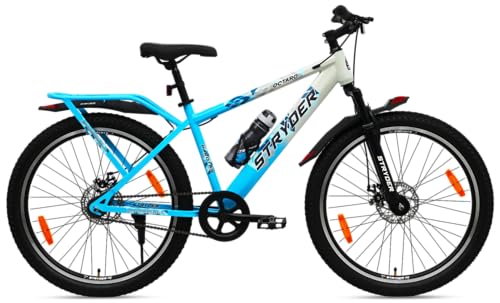 Image of Stryder Octaro IC DD 26T Mountain Cycle for Men and Women with Dual Disc Brakes, Double-Wall Rims, Wide Tyres & Alloy Pedals | Premium Frame with Colour-Shift Finish | Unisex Bicycle |Cycle for Adults