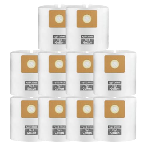 Image of 10 PCS Bundle Set 3 Gallon Vac Bags, ALYYDBG Type C 90669 9066900 9066933, All Around Vac Filter Bags