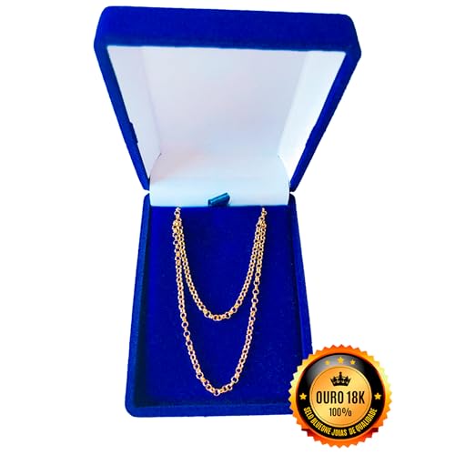 Colar Corrente Feminina Portuguesa 45cm 2,0mm Ouro 18k 750 c/Estojo e Certificado