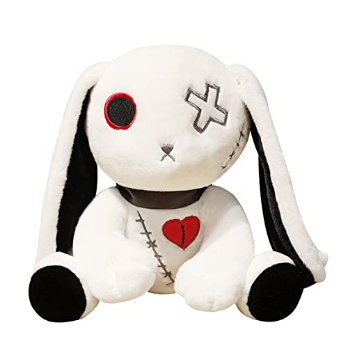 LVQING Rabbit Plush Doll, Scary Rabbit Stuffed Animal, Standing Toy - Halloween, Easter, Christmas, Birthday Gift (White)