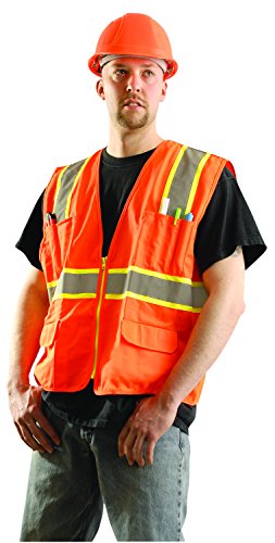 Image of Occunomix LUX-ATRANS-O5X Classic Solid Two-Tone Surveyor Vests, 5X-Large, Orange