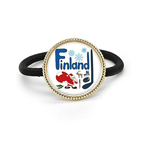 Corbata de pelo de metal plata con símbolo de Finlandia y tocado elegante
