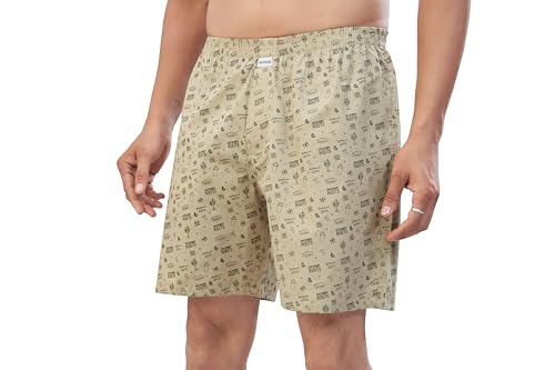 Image of Nermosa Men's 100% Cotton Boxer Shorts - Soft, Breathable, All-Day Comfort (Pack of 3)
