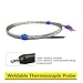 Weldable K Type Thermocouple, Bead Probe, Exposed Sensor, Fast Response, 0-600°C, Industrial Bare Wire(E-4m)