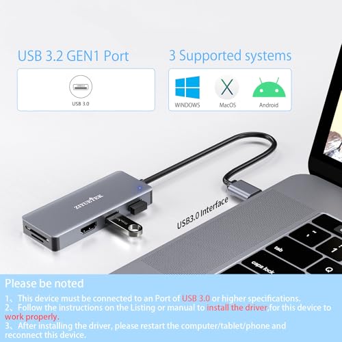 Adaptateur USB vers HDMI hub USB 3.0 avec lecteur SD compatible Windows - 4