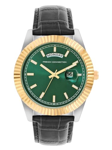 Image of French Connection Day Date Green Dial Quartz Watch for Men - FCN0135NBL