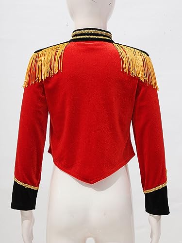 Moily Kids Girls Velvet Tassels Long Sleeve Circus Ringmaster Jacket Coat Carnival Party Marching Band Uniform4