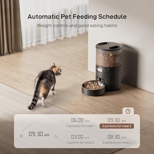 Distributeur de nourriture pour chat contre la gloutonnerie 3L programmable - 3
