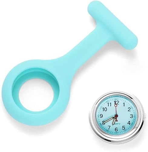 5 Pcs Nurses Watch, Clip on Silicone Nurse Watches, with Security Pin, Portable Watch with Glow Pointer, High Precision Quartz Movement, Easy to Read, for Nurses and Other Medical Professionals