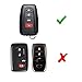 iJDMTOY Glossy Metallic Red Exact Fit Key Fob Shell Cover Compatible with 2017/2018-up Toyota Camry Prius Prime Mirai C-HR, etc w/Push Start Engine Feature