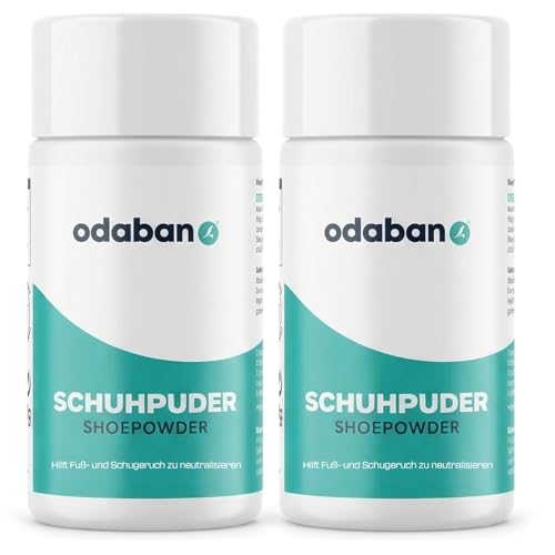 odaban Fuß- und Schuhpuder | reduziert Fuß- & Schuhgeruch | keimreduzierend gegen Bakterien & Pilze | bindet Feuchtigkeit für langanhaltende Frische | ideal bei Schweißfüßen & Sportschuhen |2 x 50g
