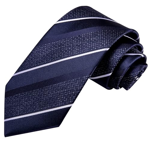 Image of Dubulle Mens Paisley Striped Tie Woven Necktie for Men and Handkerchief Cufflinks Set Wedding Formal Business