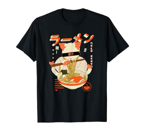 Funny Neko Ramen Eat Kawaii Japanese Ramen Anime T-Shirt