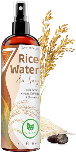 Large Fermented Rice Water for Hair Growth - Infused with Rosemary Biotin Caffeine Keratin Vegan Non-Greasy Spray Naturally Thicker Longer Softer Men & Women (12 fl oz)