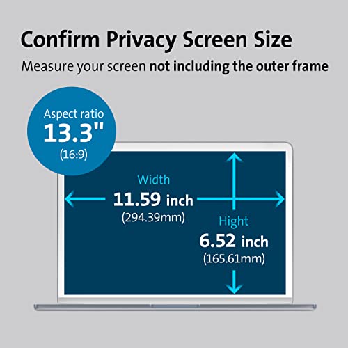 Image of Kensington MagPro 13.3 inch (16:9) Magnetic Privacy Screen for Laptop, Removable 16:9 Laptop Privacy Filter, Anti-Glare, Blue Ray Reduction, Compatible with HP /Dell /Acer /Asus /Samsung /Lenovo (K58351WW)