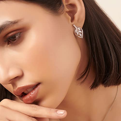 Image of Shaya by Caratlane | 925 Silver|Easy on Me Leaf Earrings | Gifts for Womens & Girls