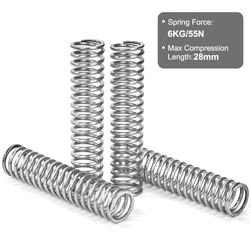 GUNGY Druckfeder Edelstahl Feder Druckfedern 70mm Drahtdurchmesser 1,8mm Außendurchmesser 16mm Länge 70mm Maximale Federkraft 5,6kg 4 Stück