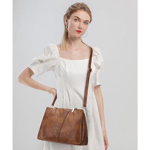 Image of Women's Purses Medium Top Handle Shoulder Hobo Tote Leather Handbag