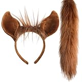 Tequise Horse Costume Accessory Set- Horse Ears Headband and Faux Fur Tail Set
