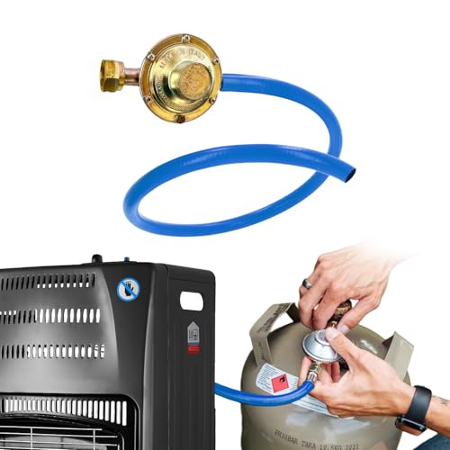 Avilia - Regolatore Gas Bombola con Tubo Certificato e Attacchi Type 360 | per GPL, Propano e Butano | Kit Sicuro per Cucina, Barbecue, Stufe e Collegamento Bombola a Gas