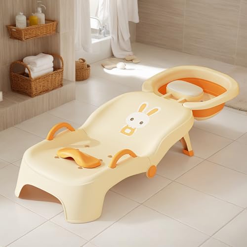 Finis les pleurs du bain : Chaise de lavage de cheveux inclinable pour enfant