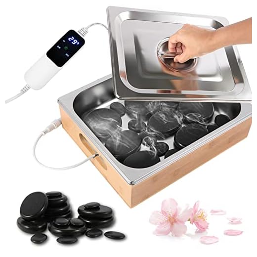 Hot stones for massage, Temperature Control 86-167°F, Electric Hot Stone Massage Set for Professional or Home Spa, Relaxing, Healing, Pain ReliefMassage Stone Heater Box Set 16 Stones with Heating Box