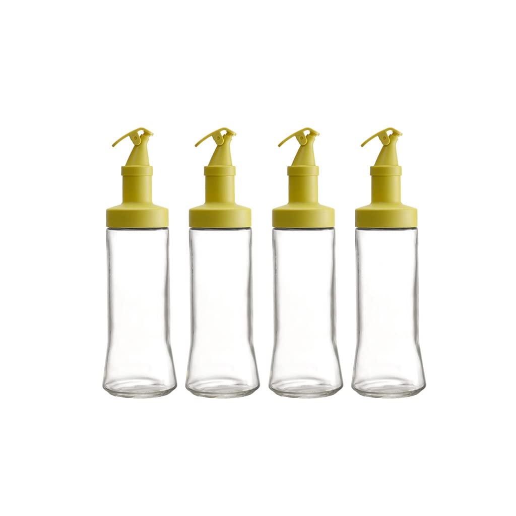 Botella de aceite de vidrio antigoteo para mantener tu cocina limpia y sin manchas, juego amarillo