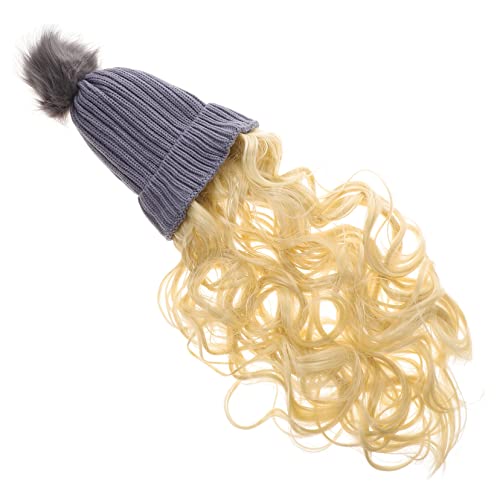 Bonnet de perruque femme longue bouclée extension cheveux hiver