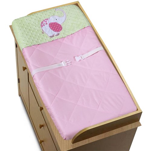 Sweet Jojo Designs Pink and Green Jungle Friends Girls Baby Changing Pad Cover