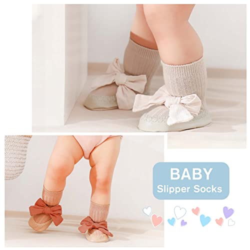 Baby Slipper Socks,Baby Girls Toddlers Non-Slip Shoes Socks Cotton Indoor Floor Socks for Newborn Infant 0-24 Months2