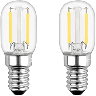 T22 LED E14 Fridge Bulbs 2W Warm White 2700K, 200LM, SES Pygmy Bulbs Replacement for E14 Refrigerator Bulb 15W 230V, Small Screw COB Filament Candle Bulbs Salt Lamp Night Light Bulbs, Pack of 2