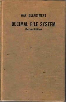 Hardcover War Department Decimal File System (Revised Edition) Book