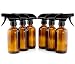 8-Ounce Amber Glass Spray Bottles (6-Pack); w/Heavy Duty 3-Setting Adjustable Sprayers