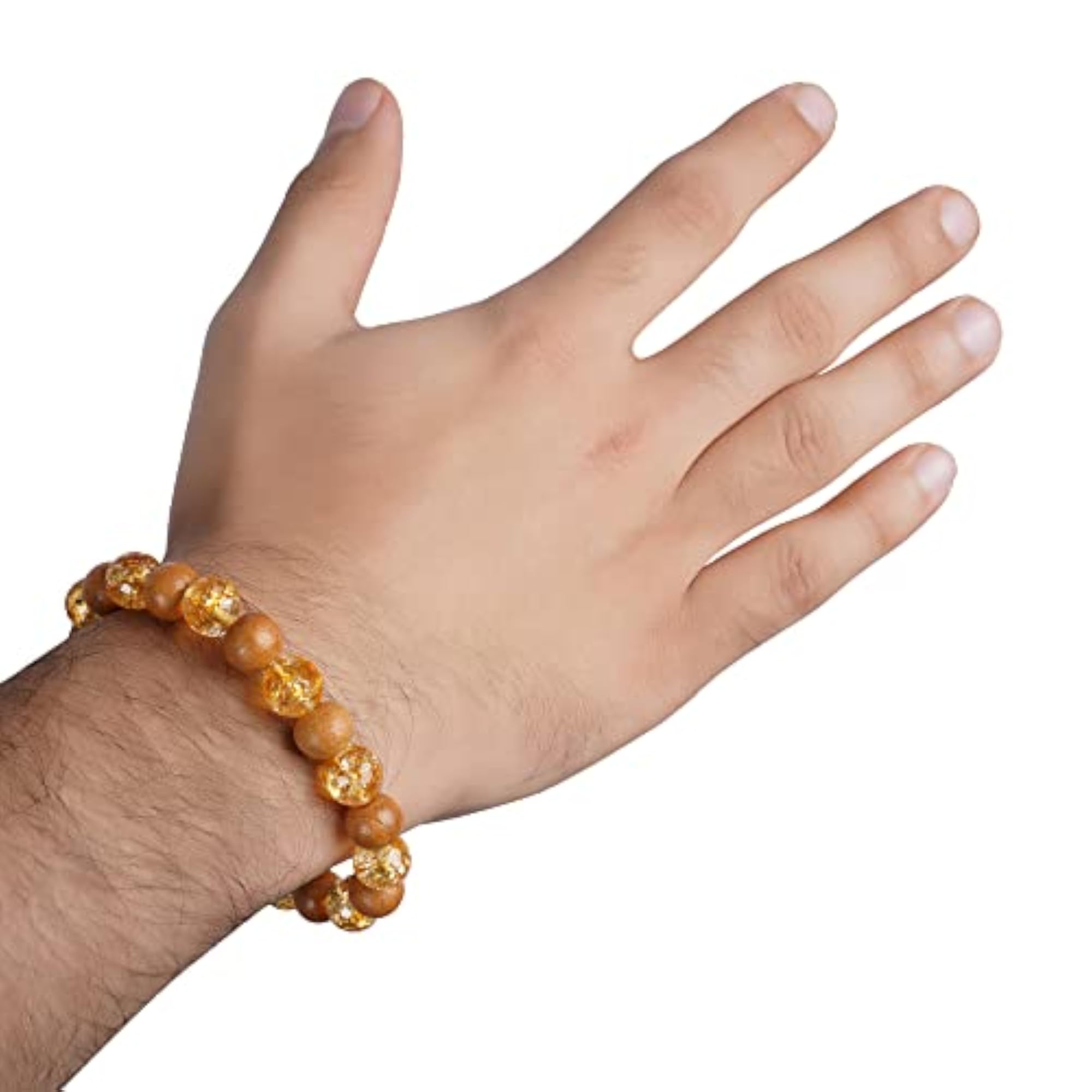 Wood Crystal Citrine Bracelet, Energized Healing