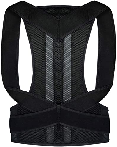 Correcteur de posture ajustable noir taille XXL pour le soutien de la clavicule et du dos