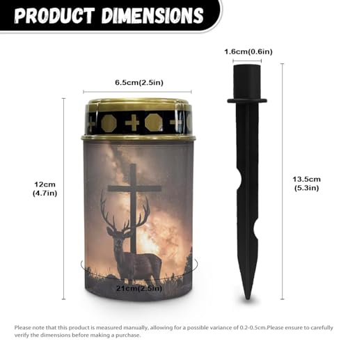 Image of Poceacles 4 PCS Cross Solar Pathway Lights - Outdoor Grave Solar Lights, Waterproof Cemetery Flameless Candles, Brown