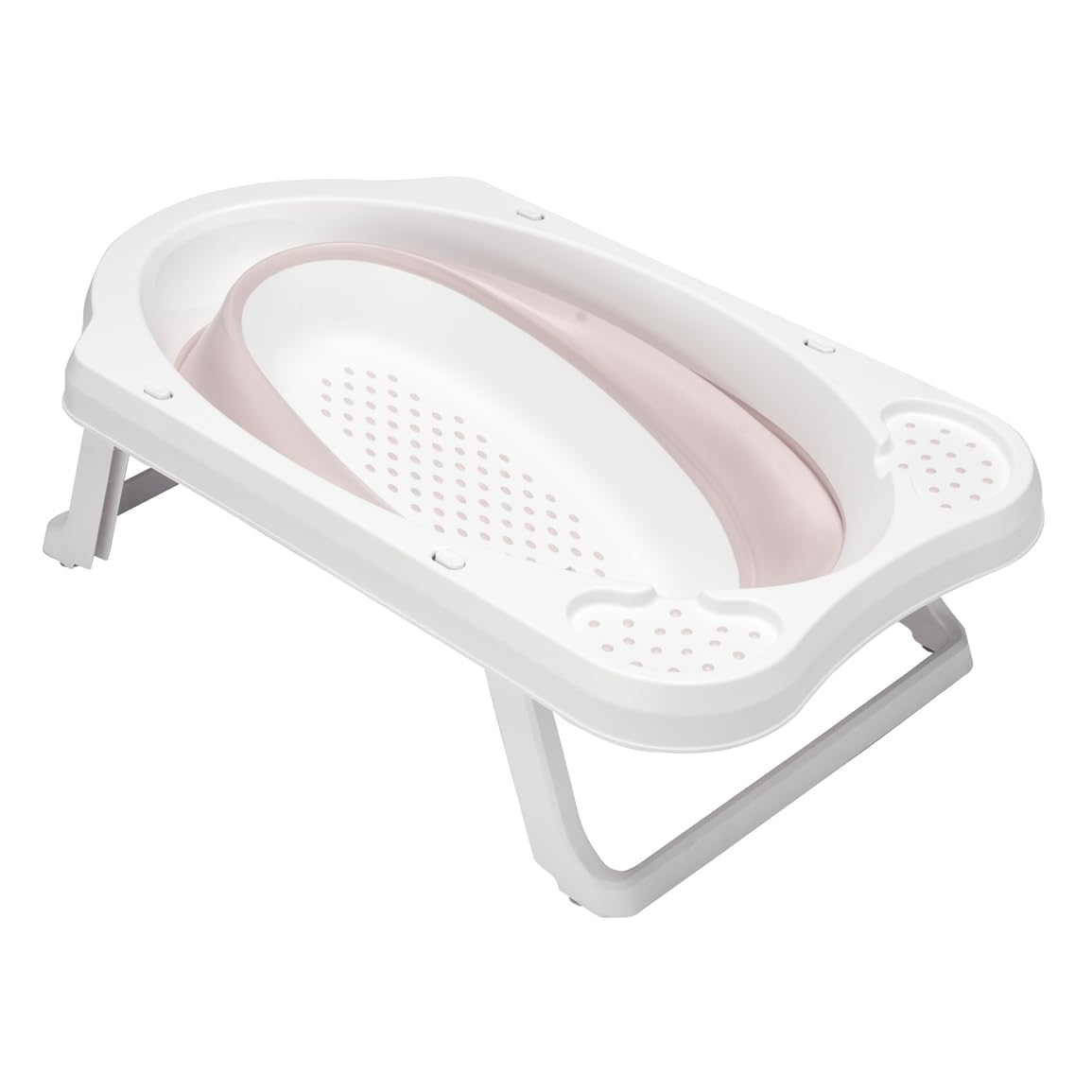 keeeper Faltbare Babywanne mit Stöpsel, Ab 0 bis ca. 12 Monate, 33 l, 48 x 82 x 23,5 cm, Maja, Pink (Nordic Pink)