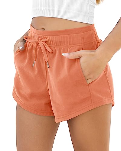 Image of ODODOS Women's Sweat Shorts with Pockets Cotton French Terry Drawstring Summer Workout Casual Lounge Shorts