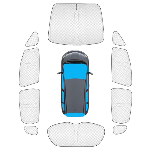 Image of KMF 10pcs Thicken Sun Shades for Honda Fit 2015-2020 Accessories, Windshield Sunshade Full Car Window Covers for Side Rear, UV Block and Protecting Privacy Blackout for Camping