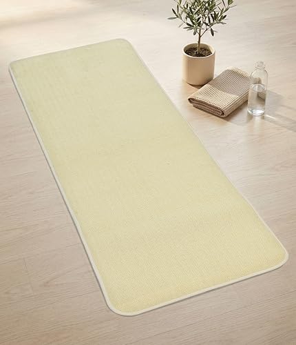 Image of Saral Home Cotton Yoga Mat /Runner (Beige, 60X180 CM)